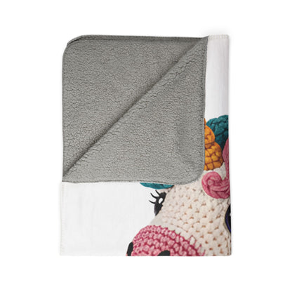 Unicorn Crochet Plush Fleece Sherpa Blanket
