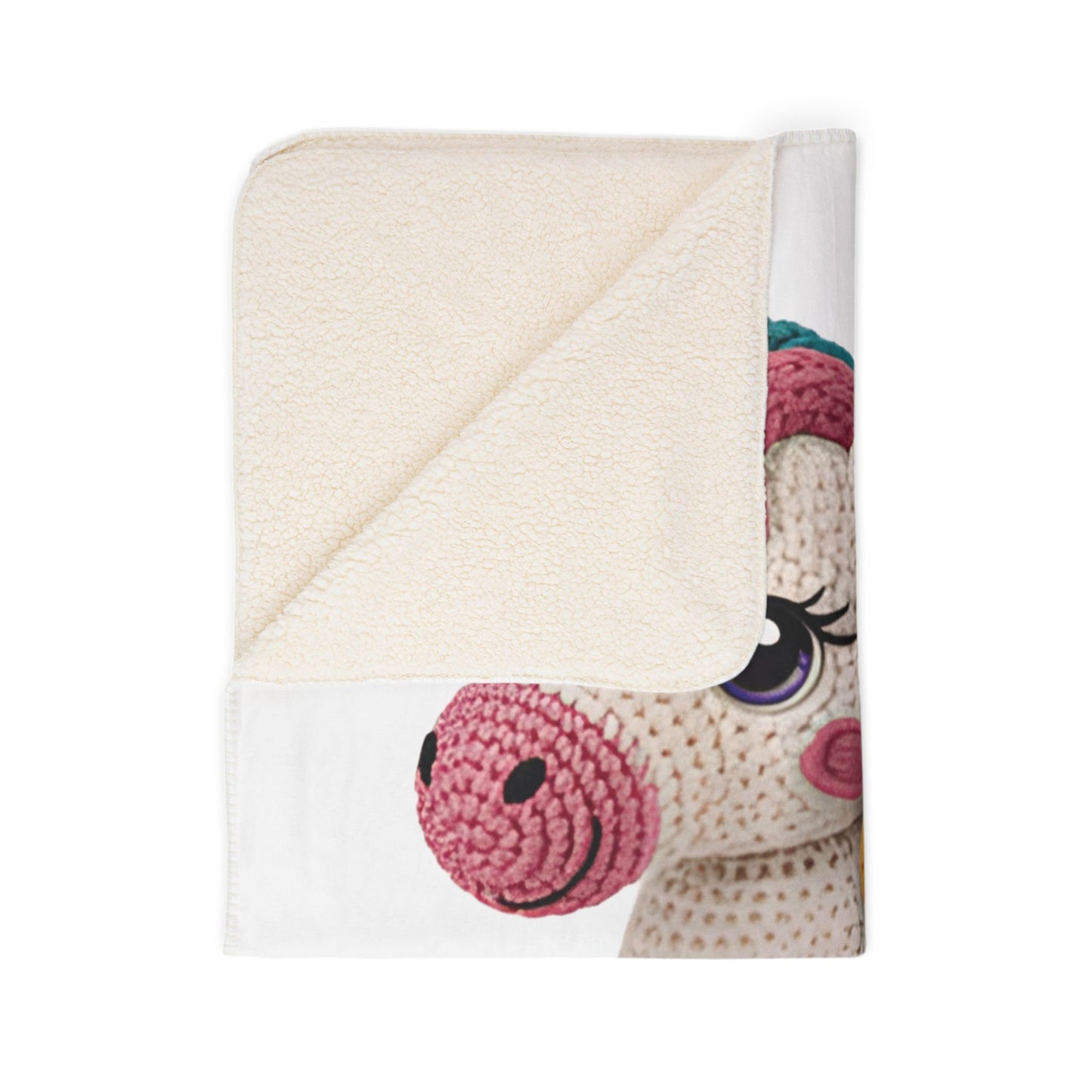 Unicorn Crochet Plush Fleece Sherpa Blanket